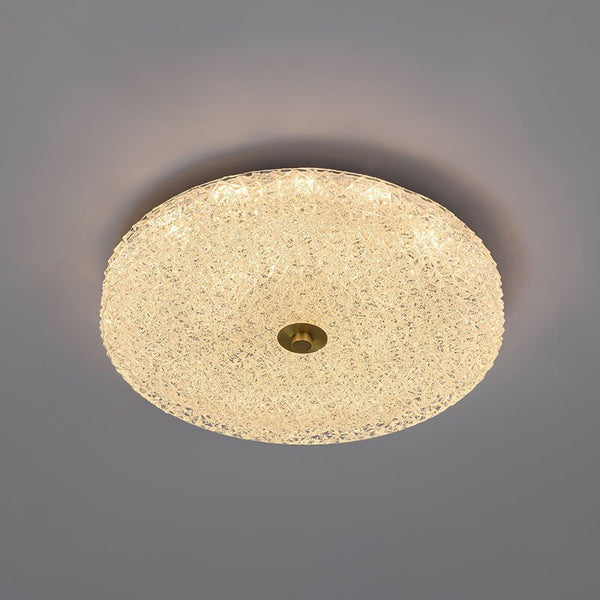 Modern Sparkle Glass Three - color LED Flush Mount Ceiling Light - Yiilighting