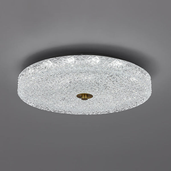 Modern Sparkle Glass Three - color LED Flush Mount Ceiling Light - Yiilighting