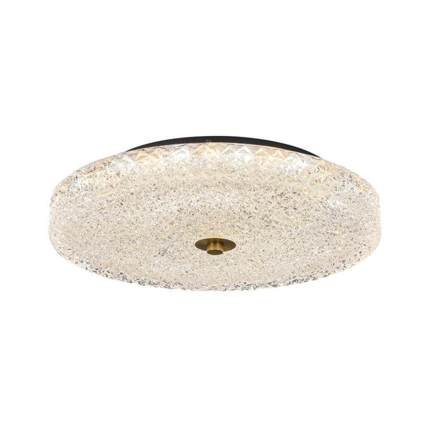 Modern Sparkle Glass Three - color LED Flush Mount Ceiling Light - Yiilighting