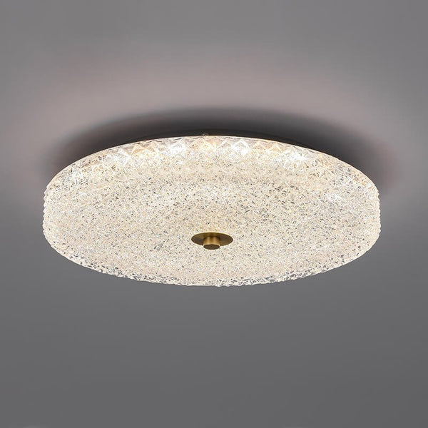 Modern Sparkle Glass Three - color LED Flush Mount Ceiling Light - Yiilighting