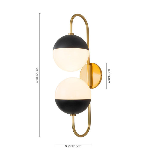 Modern Spherical Opal Glass Wall Sconce - Yiilighting