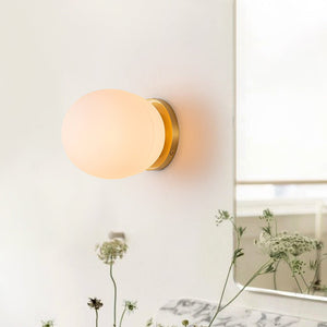 Modern Spherical Oval Opal Globe Wall Light - Yiilighting