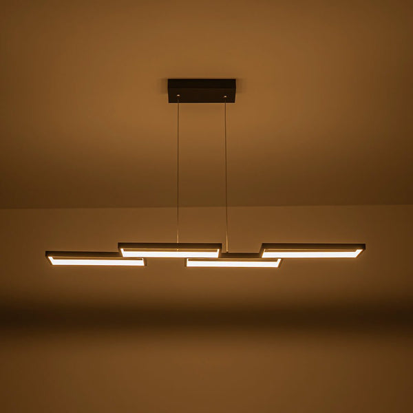 Modern Square 4 - Light Dimmable Linear LED Chandelier - Yiilighting