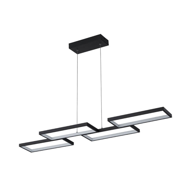 Modern Square 4 - Light Dimmable Linear LED Chandelier - Yiilighting