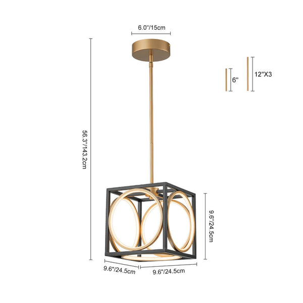 Modern Square Dimmable LED Pendant Light - Yiilighting