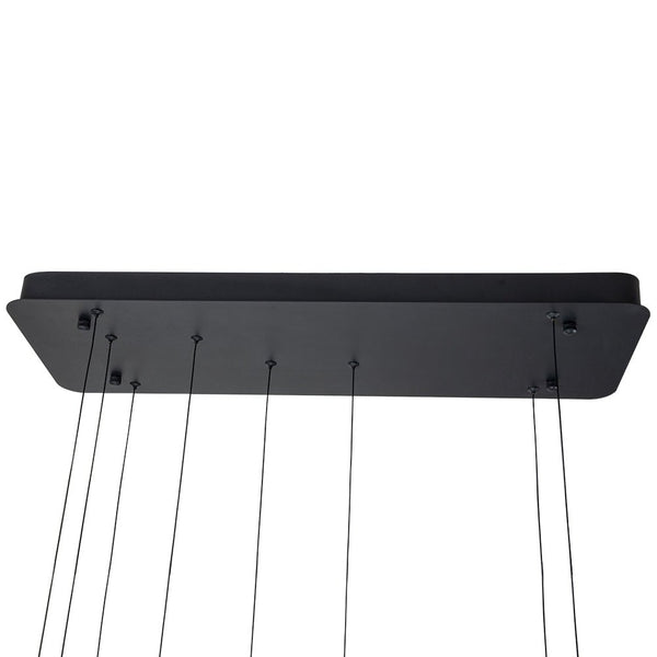 Modern Two Ring Black Linear LED Chandelier - Yiilighting