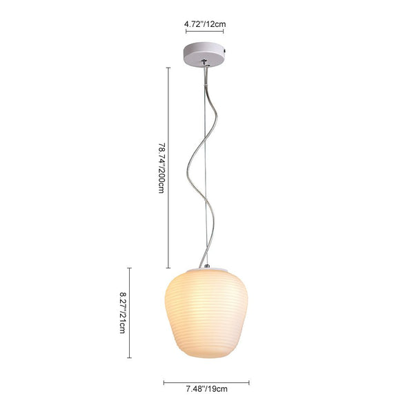 Modern White 1 Light Glass Pendant Light - Yiilighting