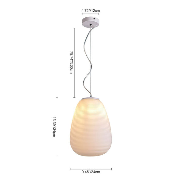 Modern White 1 Light Glass Pendant Light - Yiilighting