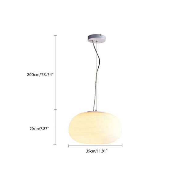 Modern White 1 Light Glass Pendant Light - Yiilighting