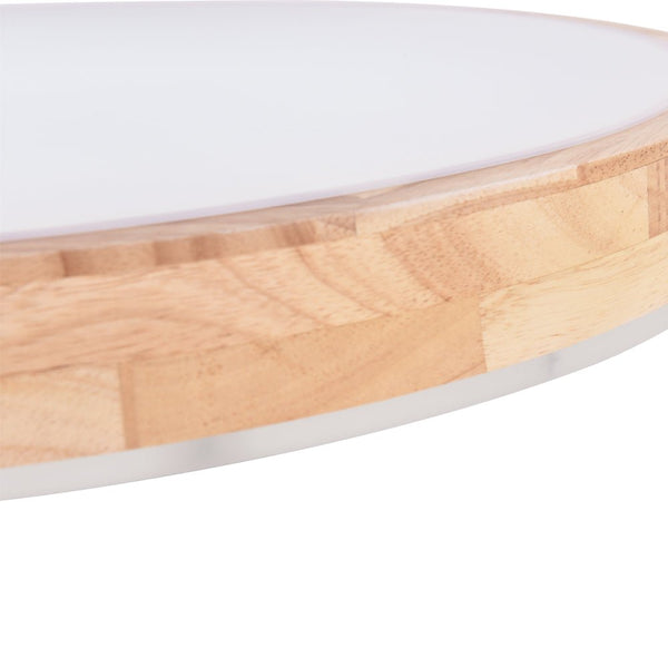 Modern Wooden Round LED Dimmable Flush Mount Ceiling Light - Yiilighting