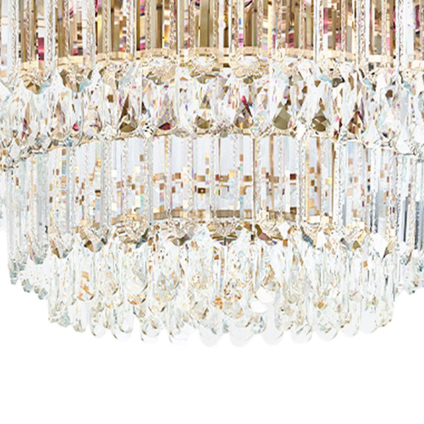 Multi - Size Luxury K9 Crystal Tiered Flush Mount Ceiling Light - Yiilighting