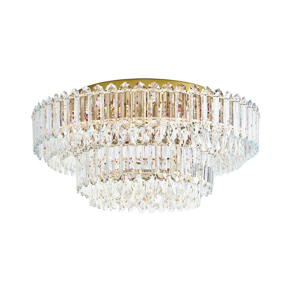 Multi - Size Luxury K9 Crystal Tiered Flush Mount Ceiling Light - Yiilighting
