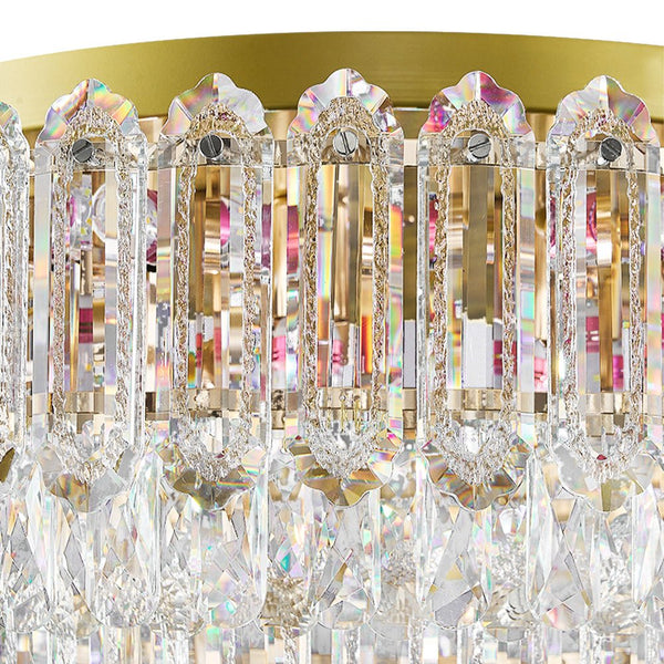 Multi - Size Luxury K9 Crystal Tiered Flush Mount Ceiling Light - Yiilighting