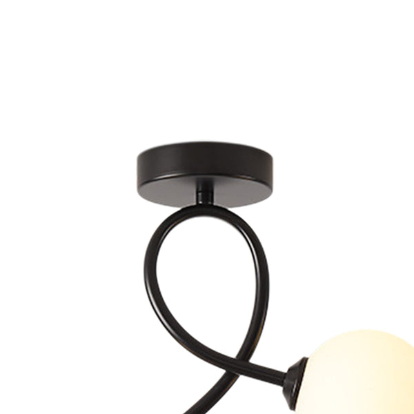 Nordic 2-light Artistic curved Opal Glass Semi Flush - Yiilighting