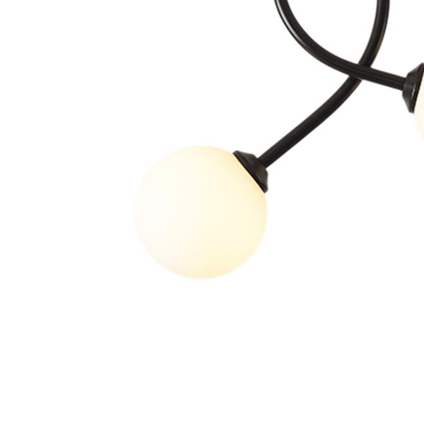 Nordic 2-light Artistic curved Opal Glass Semi Flush - Yiilighting