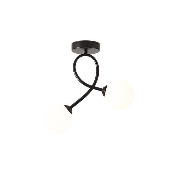 Nordic 2-light Artistic curved Opal Glass Semi Flush - Yiilighting