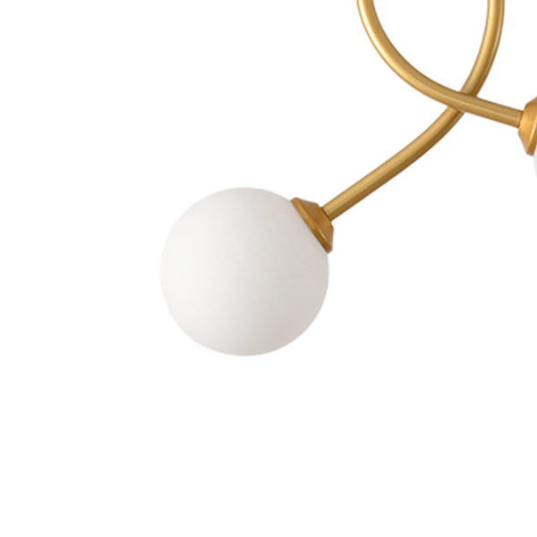Nordic 2-light Artistic curved Opal Glass Semi Flush - Yiilighting