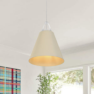 Nordic Cream Style Khaki Conical Single Pendant Light - Yiilighting