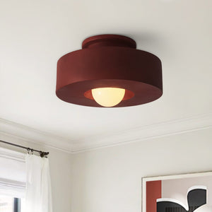 Nordic Geometric Flush Mount Cylindrical Ceramic Ceiling Light - Yiilighting