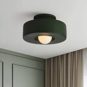 Nordic Geometric Flush Mount Cylindrical Ceramic Ceiling Light - Yiilighting