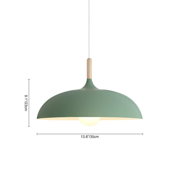 Nordic Minimalism 1 - Light Aluminum Wood Umbrella - Shaped Pendant Light - Yiilighting