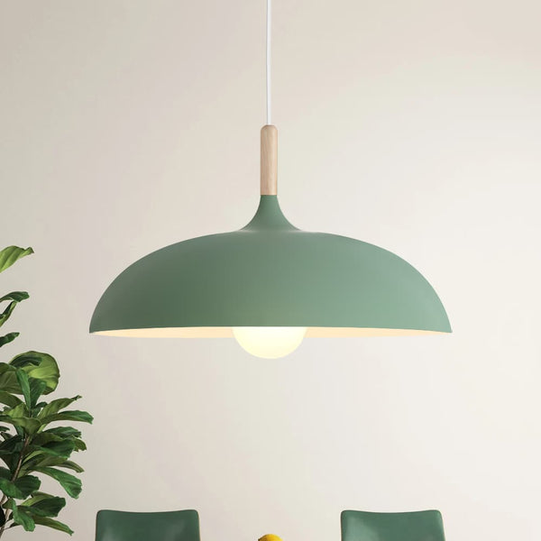 Nordic Minimalism 1 - Light Aluminum Wood Umbrella - Shaped Pendant Light - Yiilighting