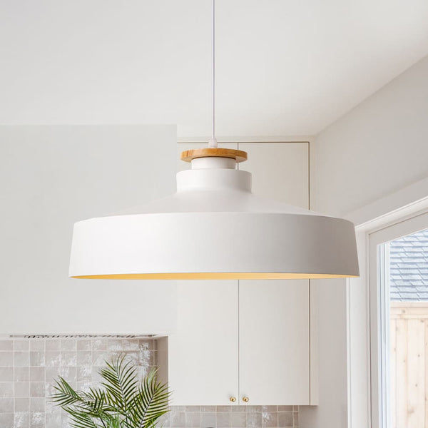 Nordic minimalism 1 - Light White Wooden - Color Iron Conical - Shaped Pendant Light - Yiilighting