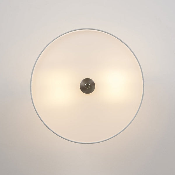 Nordic Minimalist 2-Light Round Drum White Fabric Ceiling Lamp - Yiilighting