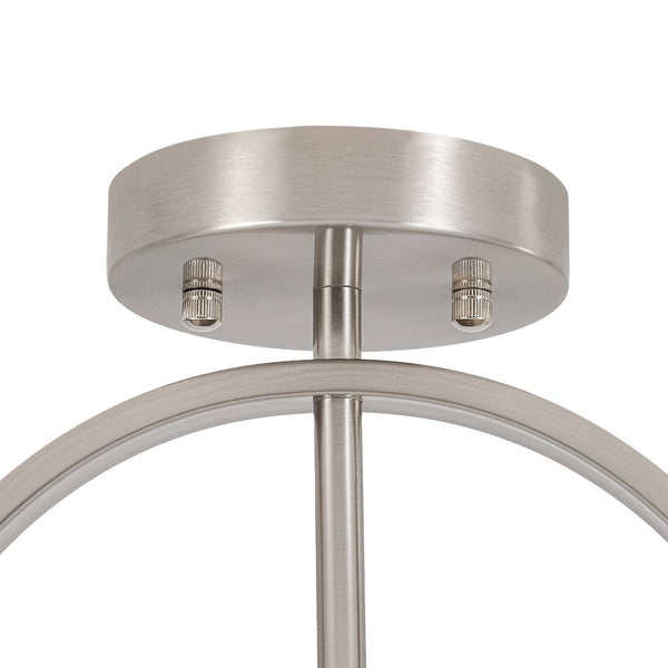 Nordic Minimalist 2-Light Round Drum White Fabric Ceiling Lamp - Yiilighting