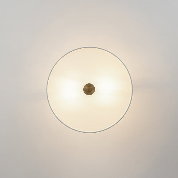 Nordic Minimalist 2-Light Round Drum White Fabric Ceiling Lamp - Yiilighting