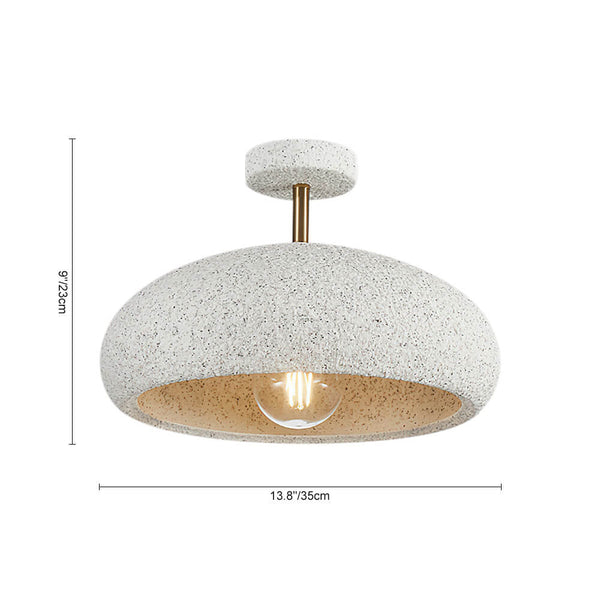 Nordic Stone Style Speckled Semi Flush Mount Ceiling Light - Yiilighting