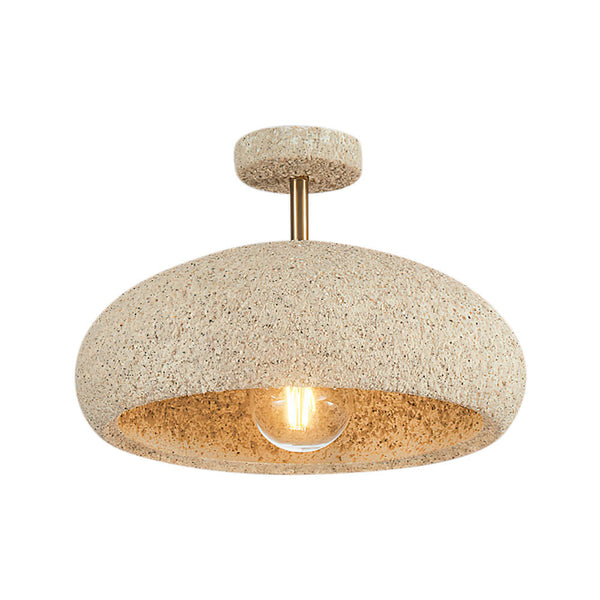 Nordic Stone Style Speckled Semi Flush Mount Ceiling Light - Yiilighting