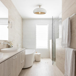 Nordic Stone Style Speckled Semi Flush Mount Ceiling Light - Yiilighting