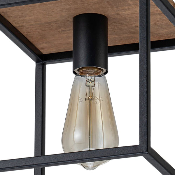 Open Box: 1 - Light Farmhouse Geometric Square Wood Pendant - Yiilighting