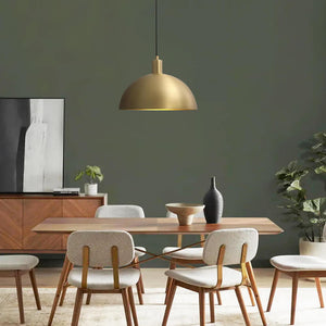 Open Box: 1 - Light Mid - Century Modern Brass Dome Pendant Light - Yiilighting