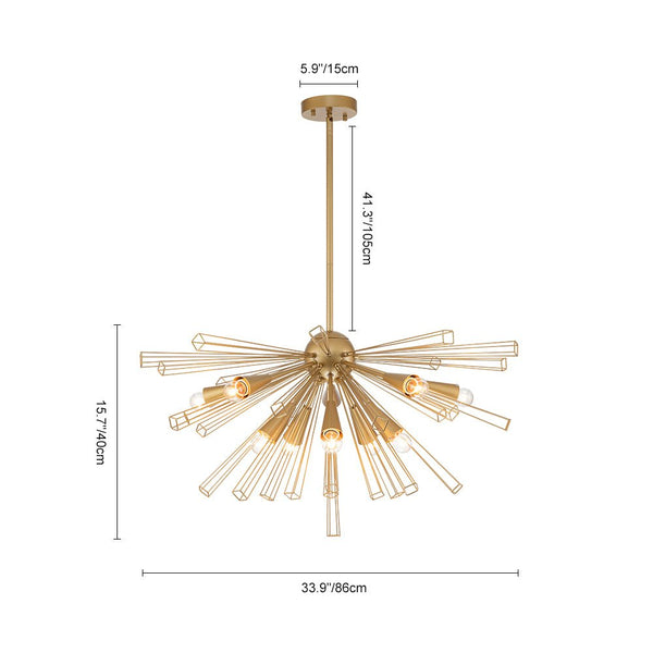 Open Box: 10 - Light Modern Sputnik Sunburst Chandelier - Yiilighting