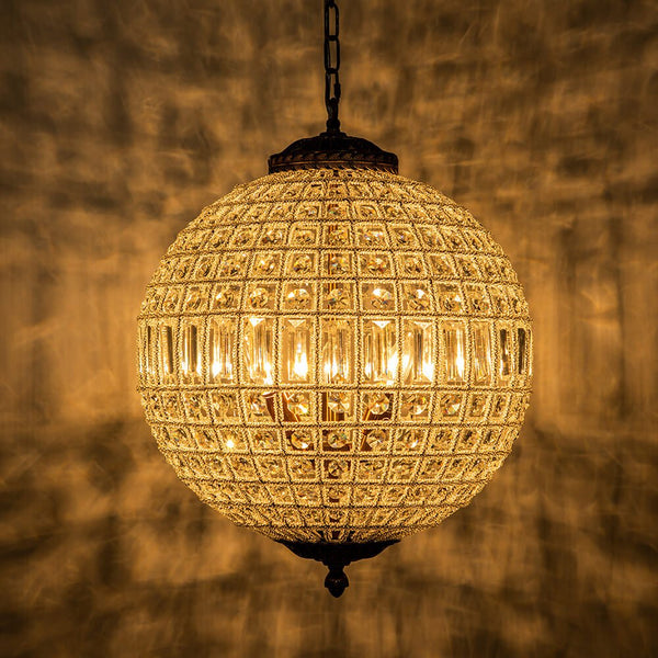 Open Box: 1/3/5 - Light French Glass Crystal Orb Chandelier - Yiilighting