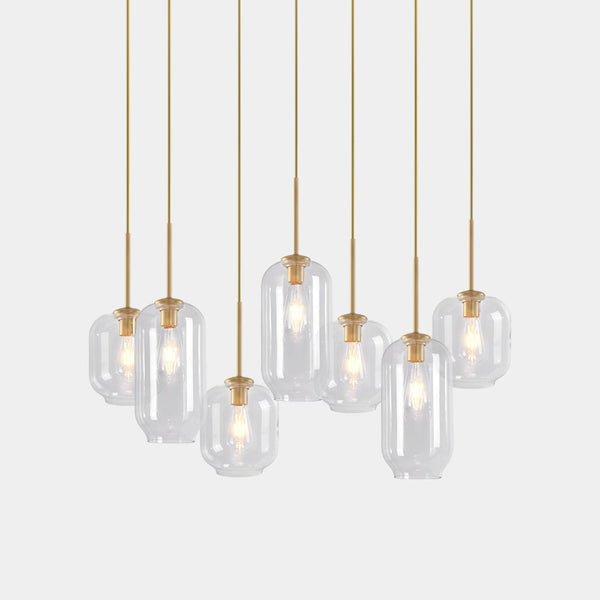 Open Box: Glam 7 - Light Linear Cylinder Globes Chandelier - Yiilighting