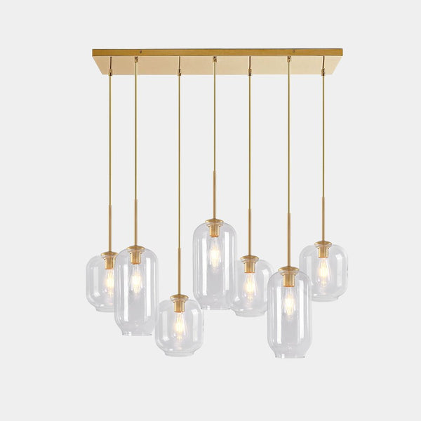 Open Box: Glam 7 - Light Linear Cylinder Globes Chandelier - Yiilighting