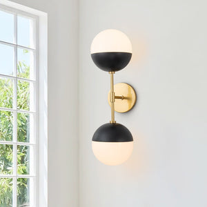 Open Box: Spherical Opal Glass Globes Wall Sconce - Yiilighting