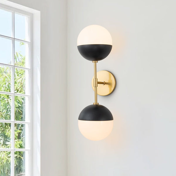 Open Box: Spherical Opal Glass Globes Wall Sconce - Yiilighting