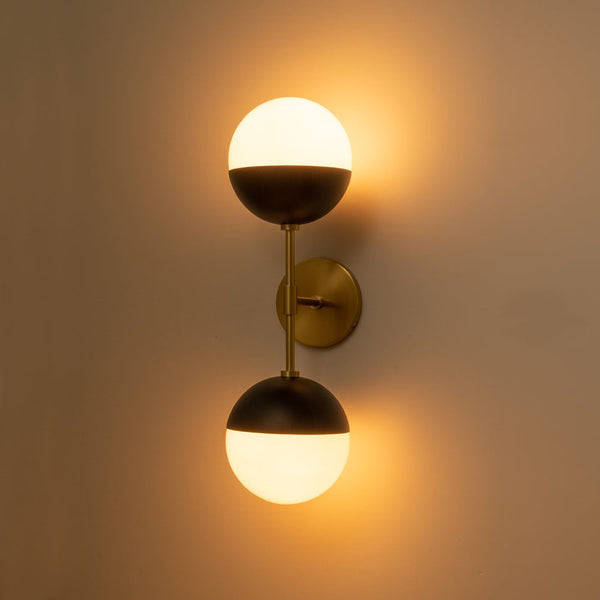 Open Box: Spherical Opal Glass Globes Wall Sconce - Yiilighting