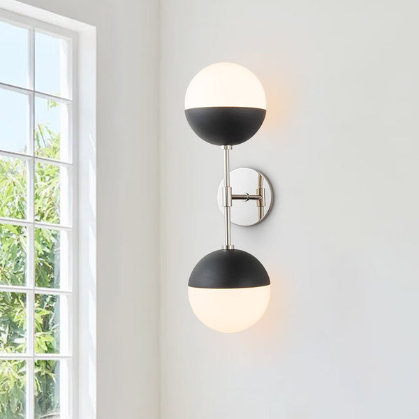 Open Box: Spherical Opal Glass Globes Wall Sconce - Yiilighting