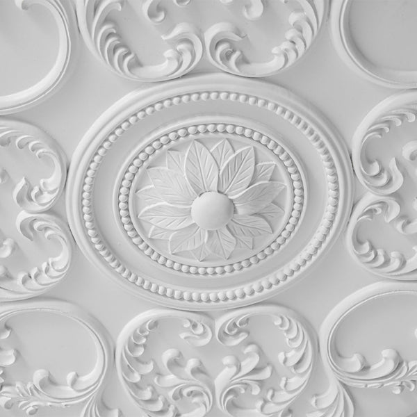 Ornate Nordic LED White Embossed Round Flush Mount Ceiling Light - Yiilighting