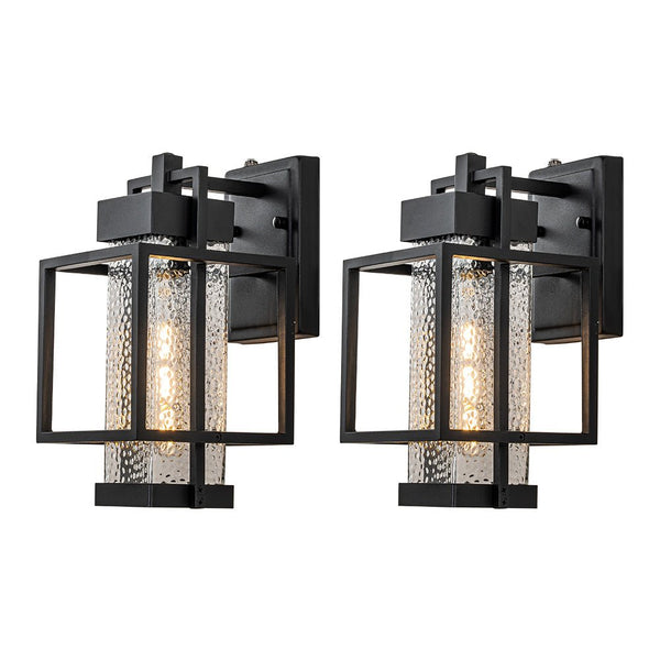 Outdoor Hammer Cage Glass Wall Sconce - Yiilighting