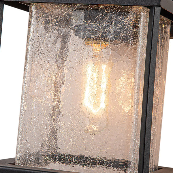 Outdoor Lantern Crackle Glass Shade Wall Sconce - Yiilighting