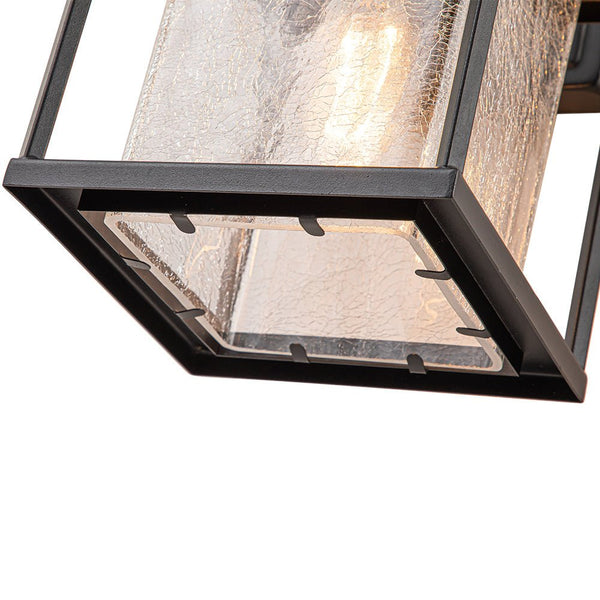 Outdoor Lantern Crackle Glass Shade Wall Sconce - Yiilighting