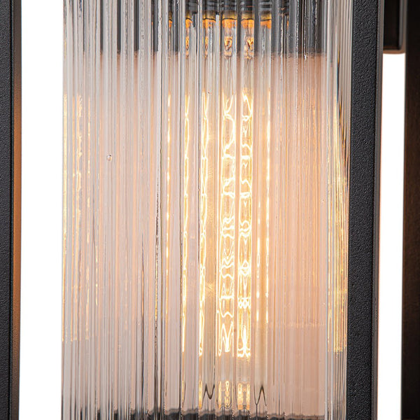 Outdoor Lantern Striped Glass Wall Sconce - Yiilighting