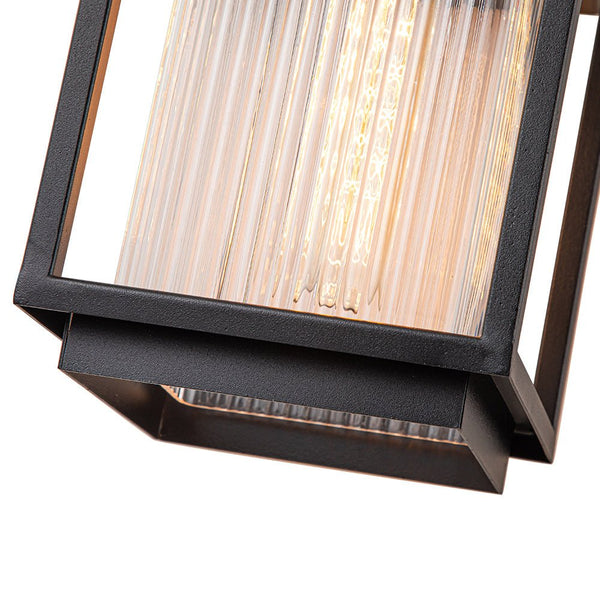 Outdoor Lantern Striped Glass Wall Sconce - Yiilighting