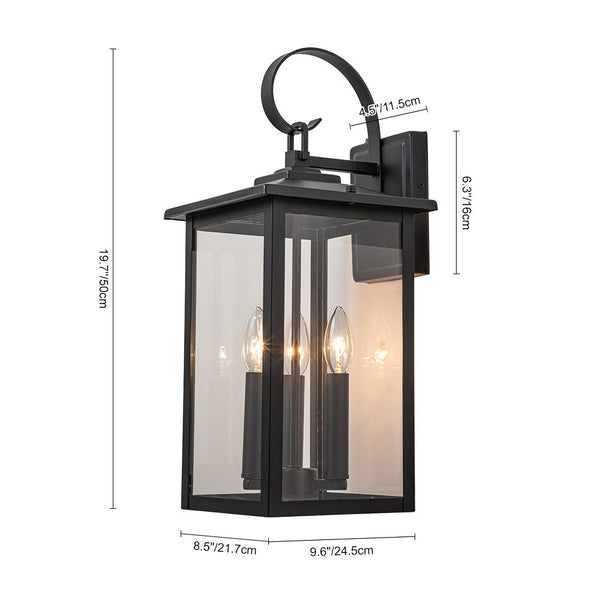 Outdoor Modern Lantern Clear Glass Wall Sconce - Yiilighting